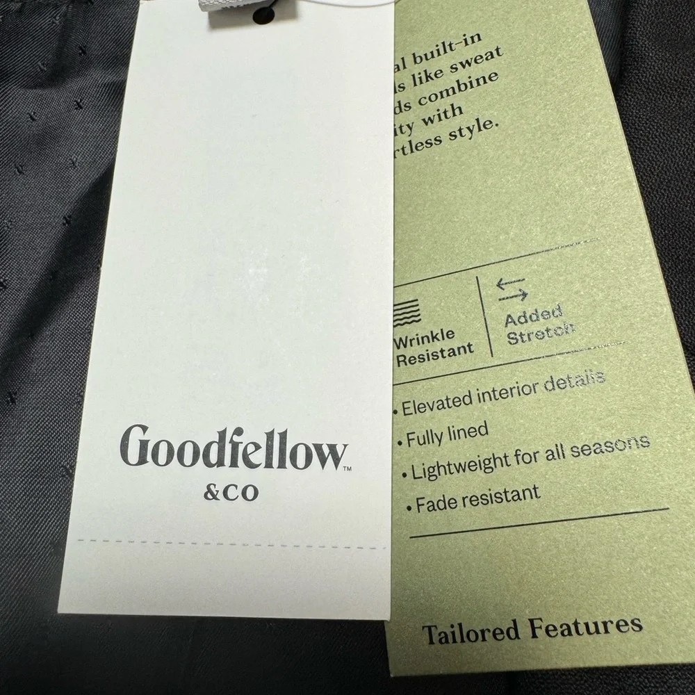 Goodfellow & Co Navy Sport Coat Modern Tailored Fit Wool Blend Suit Jacket - 46S - Picture 7 of 9